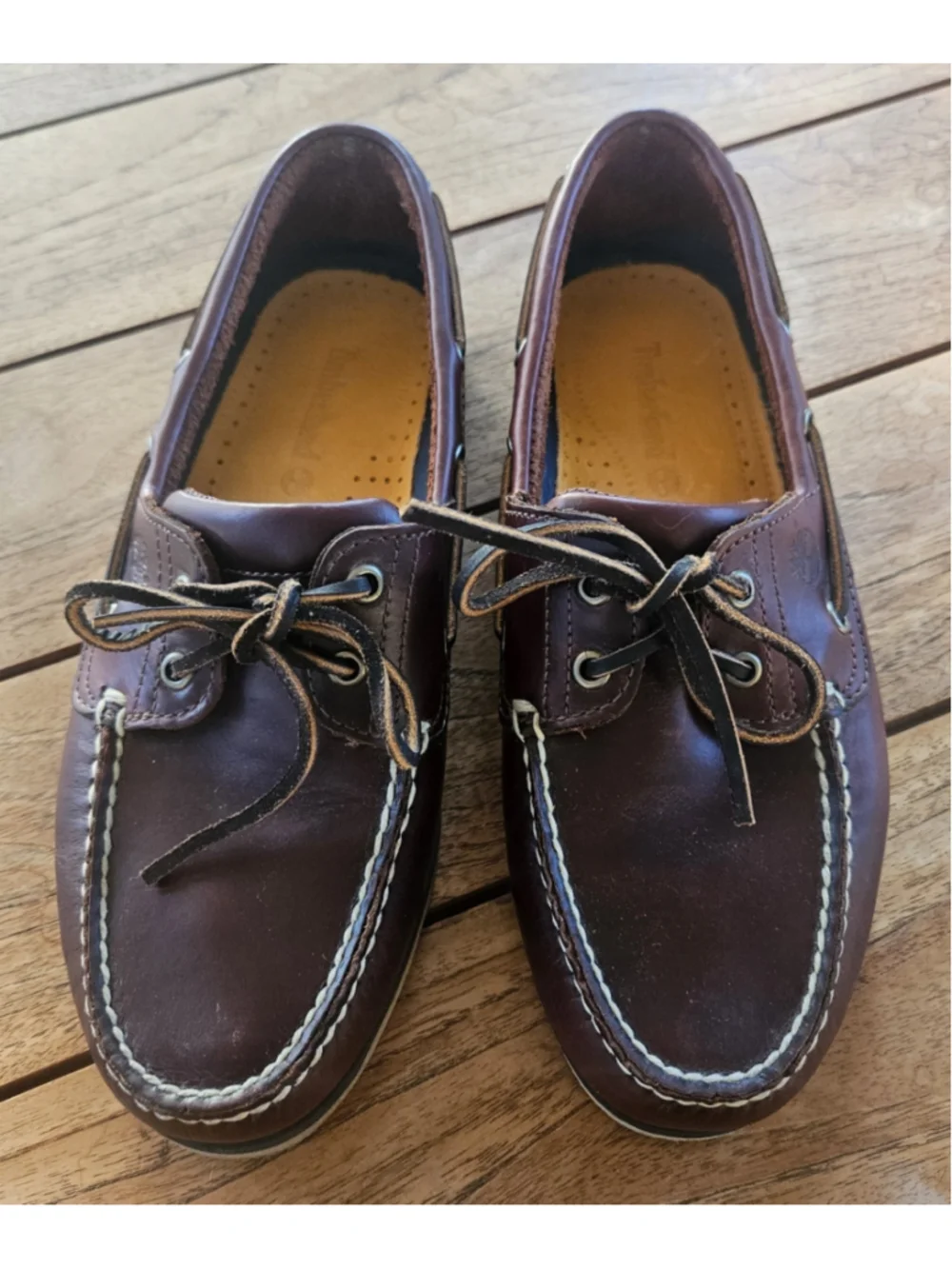 Timberland Classic 2-Eye Leather Boat Shoes Brown Rootbeer Men's 9.5 W